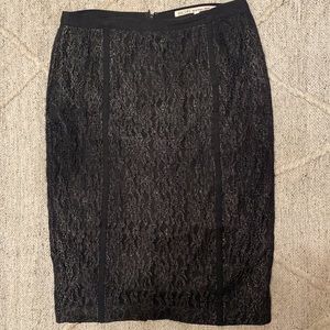 Rachel Roy Textured Lace Black Gold Skirt